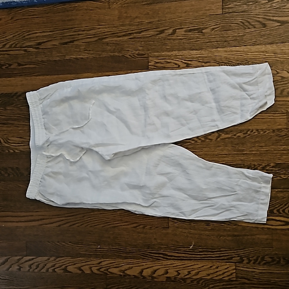 Talbots white linen pants